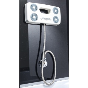 Cabină de duș cu hidromasaj Optima Elia 120x80 cm, radio FM, lumini LED, 8 duze, sticlă 5 mm, 220 cm înălțime - Img 4