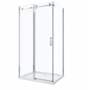 Cabină de duș culisantă Optima Majest Large U 120x80 cm, sticlă securizată 8 mm, profil cromat, Nano Easy Clean