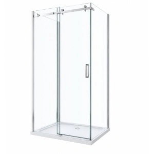 Cabină de duș culisantă Optima Majest Large U 120x80 cm, sticlă securizată 8 mm, profil cromat, Nano Easy Clean