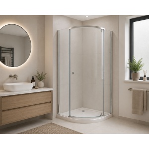 Cabină de duș Optima Splendor 90x90 cm, sticlă securizată 6 mm, profil cromat, deschidere batantă 90°, Nano Easy Clean - Img 2