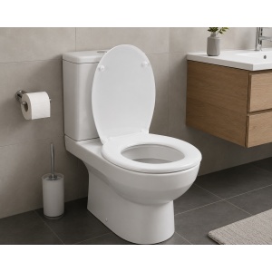 Capac WC universal Optima Plus Alb, polipropilenă, 44 × 37,5 cm - Img 2