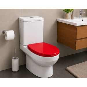 Capac WC universal Optima Plus roșu, polipropilenă, 44 x 37,5 cm - Img 3