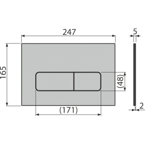 Clapetă WC Alca Moon din alamă, acționare dublă, finisaj anti-amprentă și design premium. Compatibilă cu toate rezervoarele Alca încastrate. - Img 3