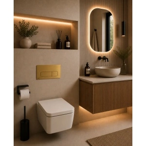 Clapetă WC Alca Moon din alamă, acționare dublă, finisaj anti-amprentă și design premium. Compatibilă cu toate rezervoarele Alca încastrate. - Img 2