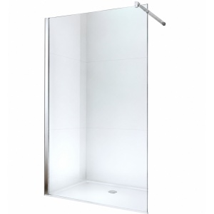 Paravan de duș walk-in Optima Nobless 100x200 cm, sticlă securizată 8 mm, profil aluminiu cromat