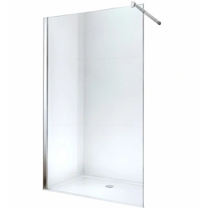 Paravan de duș walk-in Optima Nobless 100x200 cm, sticlă securizată 8 mm, profil aluminiu cromat