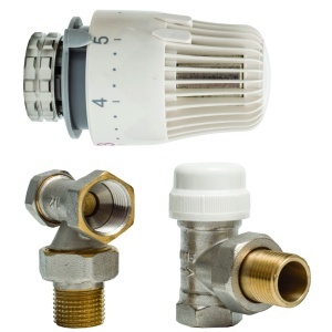Set robineți calorifer cap termostatat 1/2" Optima Rida