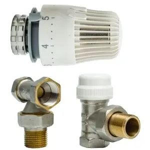 Set robineți calorifer cap termostatat 1/2" Optima Rida
