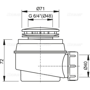 Sifon cădiță duș, dimensiune scurgere 50 mm, DN 40, capac Ø 71 mm, plastic, crom-lucios A47CR-50 - Img 2