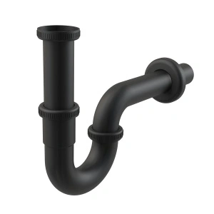 Sifon lavoar „U” DN 32 cu piuliţă 5/4", negru-mat A4320BLACK