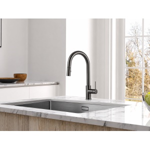 Baterie Bucătărie Extractabilă Optima Donna Gun metal, Cartuș Ceramic, Oțel Inoxidabil, 2 funcții - Img 2