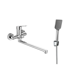 Baterie cadă/duș Optima Jager XXL, țeavă lungă 250 mm, cartuș ceramic Wanhai XA1020 35 mm, set complet cu accesorii