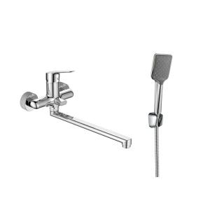 Baterie cadă/duș Optima Jager XXL, țeavă lungă 250 mm, cartuș ceramic Wanhai XA1020 35 mm, set complet cu accesorii