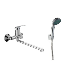 Baterie cadă-duș XXL cu accesorii Optima Moka, teavă 250 mm, cartuș ceramic 35 mm