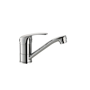 Baterie lavoar cu țeavă scurtă și ventil Optima Moka, cartuș ceramic XA1101 Ø35 mm, aerator economizor, finisaj crom lucios