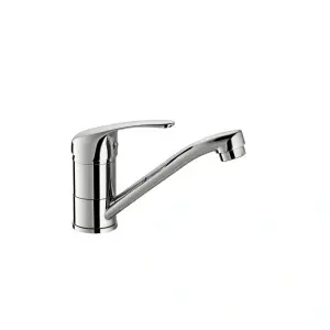 Baterie lavoar cu țeavă scurtă și ventil Optima Moka, cartuș ceramic XA1101 Ø35 mm, aerator economizor, finisaj crom lucios