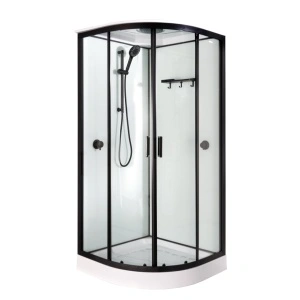 Cabină de duș Optima Maia Black semirotundă, 90x90cm, profil negru mat