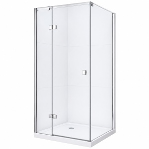 Cabină de duș pătrată Optima Chevalier 90x90 cm, sticlă securizată 6 mm, balamale Lift-Edge, profil cromat