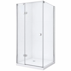 Cabină de duș pătrată Optima Chevalier 90x90 cm, sticlă securizată 6 mm, balamale Lift-Edge, profil cromat
