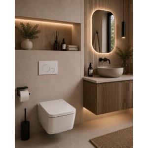 Clapetă de acționare WC Alca – Alb Mat, Design Slim, Acționare Dublă - Img 2