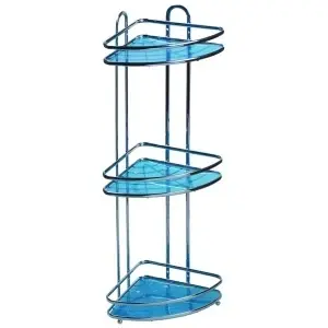 Colțar duș Hard cu 3 rafturi – fixare fără găurire, 18 × 58,5 × 18 cm