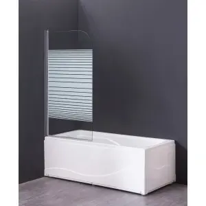Paravan de cadă Optima White Dream, 800x1400mm, sticlă 6mm, profil cromat