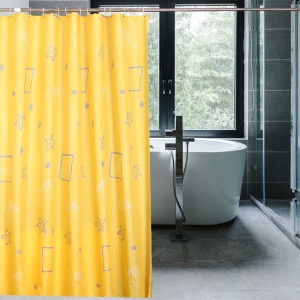 Perdea de baie textilă 180x200 cm Gold Fished – model marin, impermeabilă