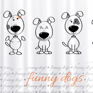 Perdea de duș Tatkraft Funny Dogs, antibacteriană, impermeabilă, 180 x 180 cm - Img 3