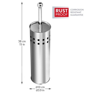 Perie WC cu suport din oțel inoxidabil, Ø 10 cm, H 38 cm - Img 3