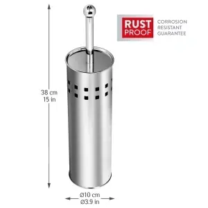 Perie WC cu suport din oțel inoxidabil, Ø 10 cm, H 38 cm - Img 3