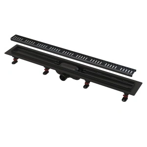 Canal de scurgere Alca APZ10BLACK, grătar 750 mm, negru