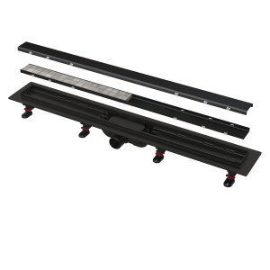 Canal de scurgere duș APZ19BLACK, negru, grătar 550 mm