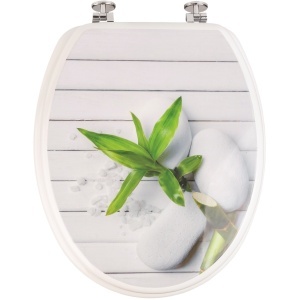 Capac WC Optima Natura Bamboo, MDF, 43,5 x 37,5 cm