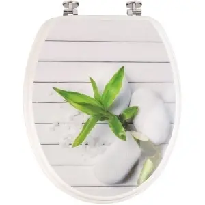 Capac WC Optima Natura Bamboo, MDF, 43,5 x 37,5 cm