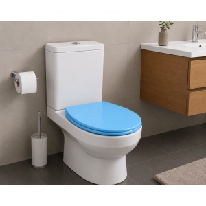 Capac WC Universal Optima Plus Blue Chiaro, Polipropilenă, 44 x 37,5 cm - Img 3