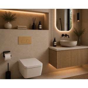 Clapetă de acționare WC Alca GOLD Mat – acționare dublă, profil slim 5,5 mm - Img 2