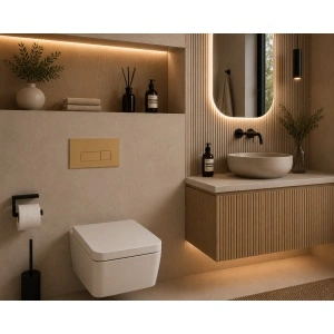 Clapetă de acționare WC Alca GOLD Mat – acționare dublă, profil slim 5,5 mm - Img 2