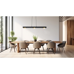 Pendul LED 3x3W, 2x8W negru și auriu 3CCT Lunus Alicia - Img 3