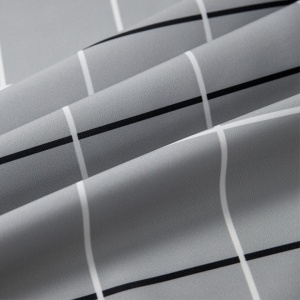 Perdea de baie textilă 180×200 cm – Large Grid, model geometric gri - Img 4