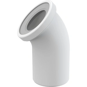 Racord pentru vas WC pe pardoseală, cot 45°, DN 110, lungime 90 mm, PP, alb A90-45