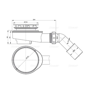 Sifon cădiță duș, înălțime redusă, dimensiune scurgere 90 mm, DN 50, plastic, crom-lucios, A491CR - Img 5