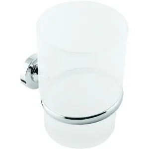 Suport pahar Optima Aida cu pahar din sticlă, cromat, 10x10 cm
