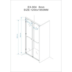 Ușă de nișă Optima Primadonna 120 cm, sticlă securizată 8 mm, profil cromat, ușă culisantă, Nano Easy Clean - Img 5