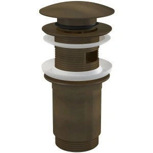 Ventil lavoar CLICK/CLACK 5/4", metalic cu preaplin, bronz-antic, dop mare A392ANTIC