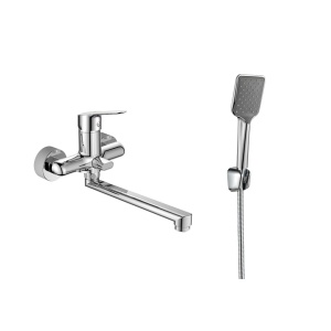 Baterie cadă/duș Optima Jager XL, țeavă lungă 200 mm, cartuș ceramic Wanhai XA1020 35 mm, set complet accesorii