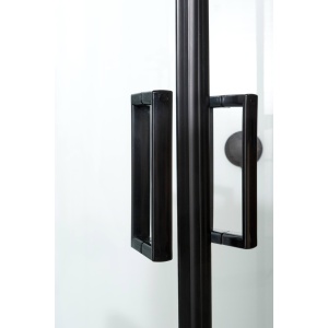 Cabină de duș Optima Maia Black semirotundă, 80x80cm, profil negru mat - Img 6