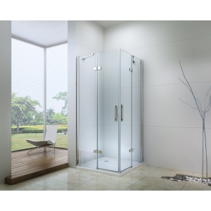 Cabină de duș Optima Party 100x100 cm, sticlă securizată 6 mm, profil cromat, deschidere batantă 90°, Nano Easy Clean - Img 2