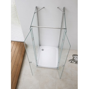 Cabină de duș Optima Royal 120x80x195 cm, sticlă securizată 8 mm, balamale duble din alamă cromată, montaj pe podea sau cădiță, design modern - Img 3