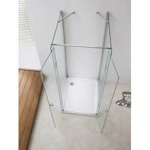 Cabină de duș Optima Royal 120x80x195 cm, sticlă securizată 8 mm, balamale duble din alamă cromată, montaj pe podea sau cădiță, design modern - Img 3