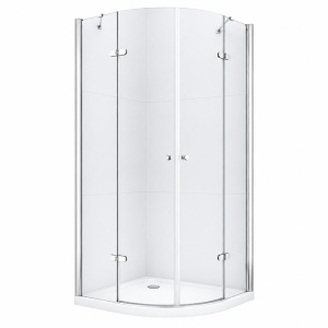 Cabină de duș Optima Senzual 90x90 cm, sticlă securizată 6 mm, profil cromat, deschidere batantă 90°, Nano Easy Clean